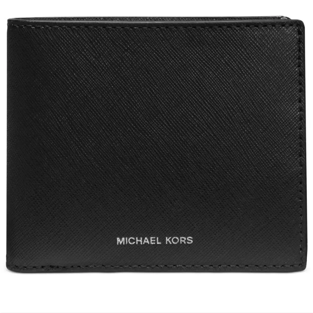 🎄🎁ALERT Michael Kors Men's Black Jet Set Signature Andy Billfold Pocket